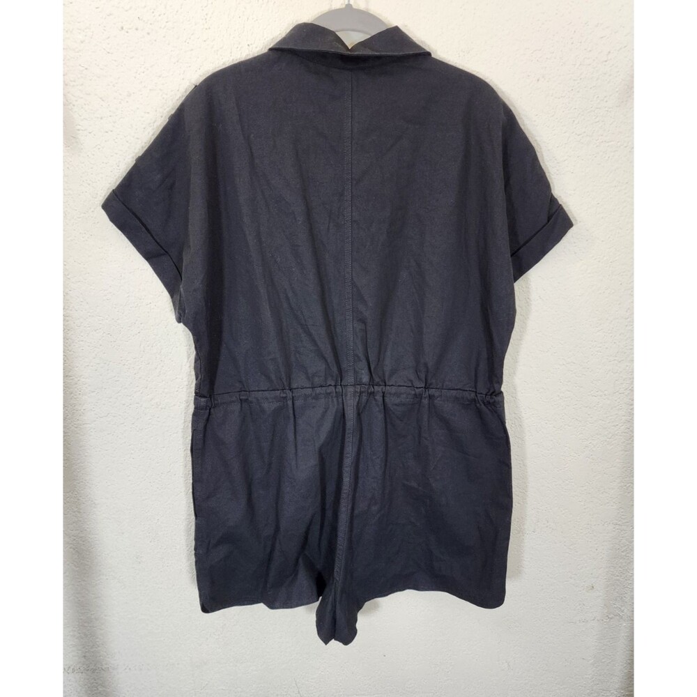 Amazon Essentials Utility Romper Medium Black Cot… - image 3